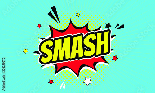Smash Text  pop cartoom style vector Perfect for T Shirt design,logo,sticker,banner