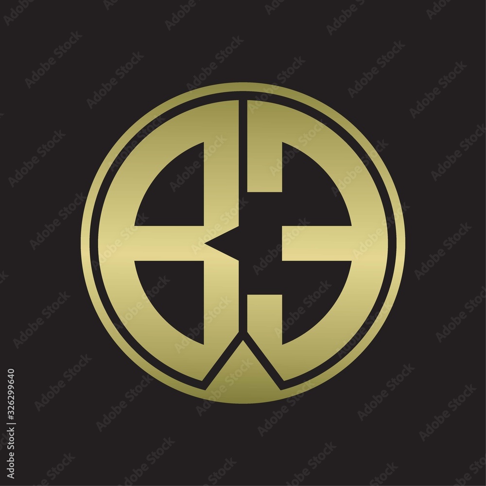 BE Logo monogram circle with piece ribbon style on gold colors BE Logo monogram circle with piece ribbon style on gold colors