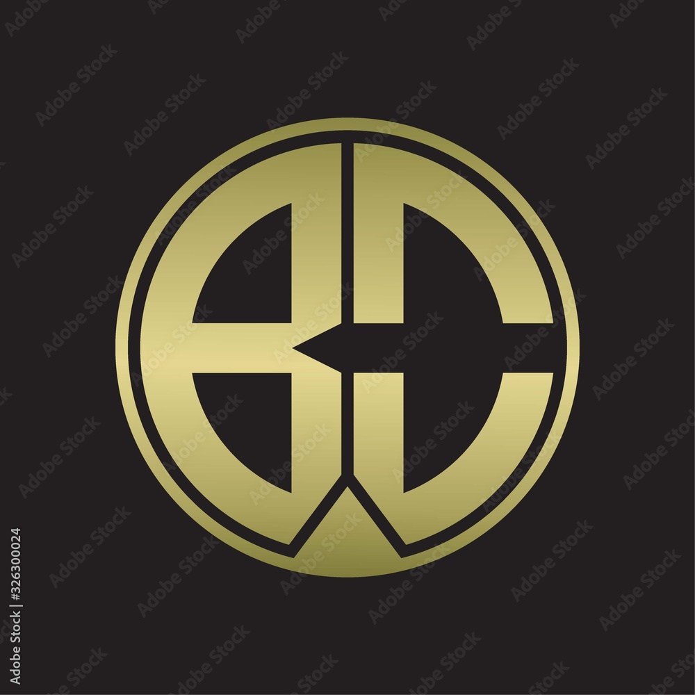 BO Logo monogram circle with piece ribbon style on gold colors BO Logo monogram circle with piece ribbon style on gold colors