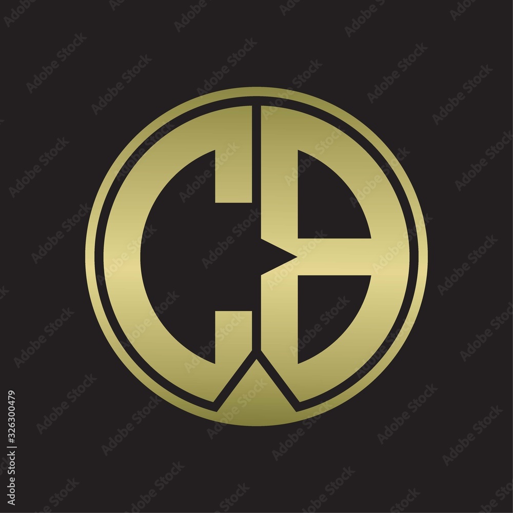 CB Logo monogram circle with piece ribbon style on gold colors CB Logo monogram circle with piece ribbon style on gold colors