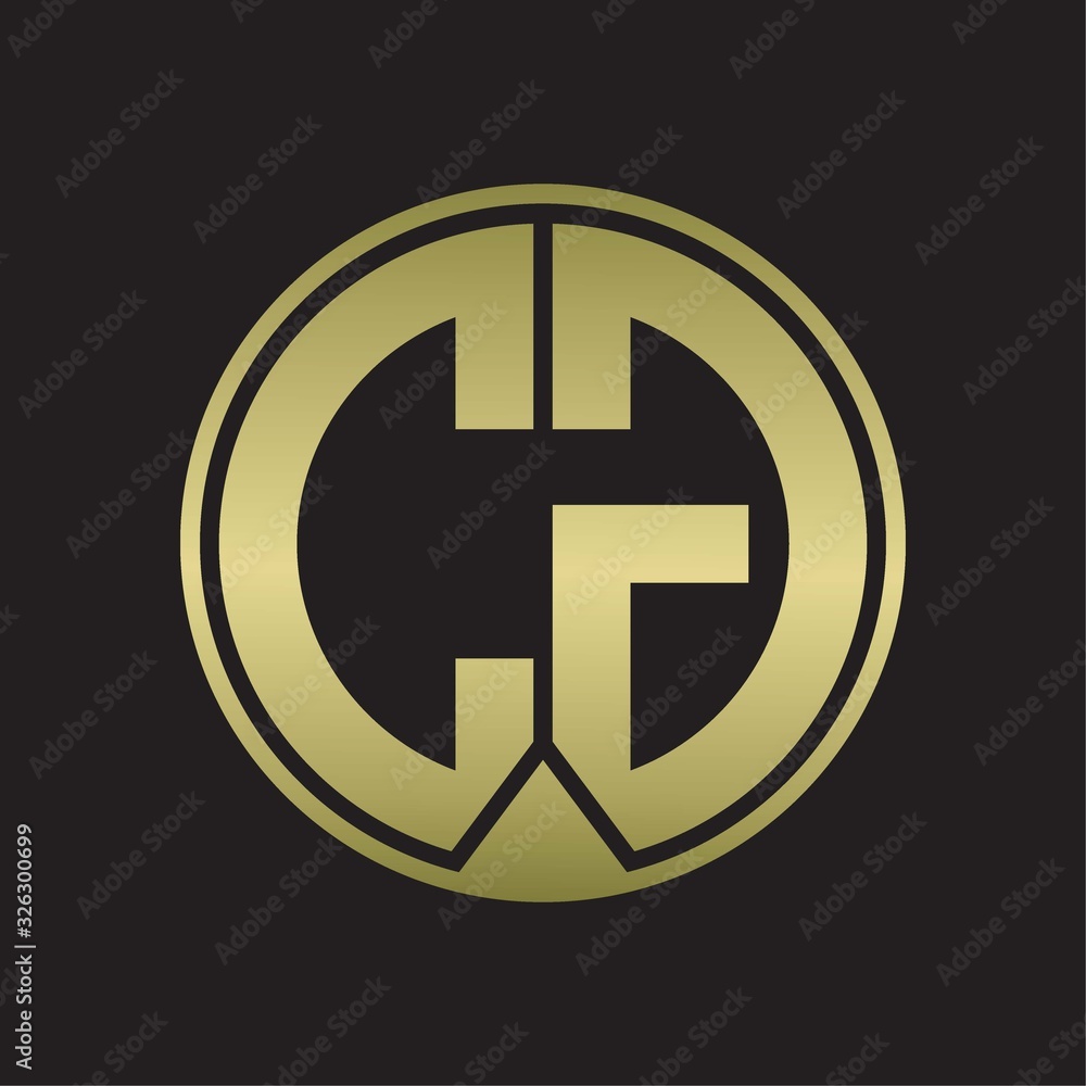 CG Logo monogram circle with piece ribbon style on gold colors CG Logo monogram circle with piece ribbon style on gold colors