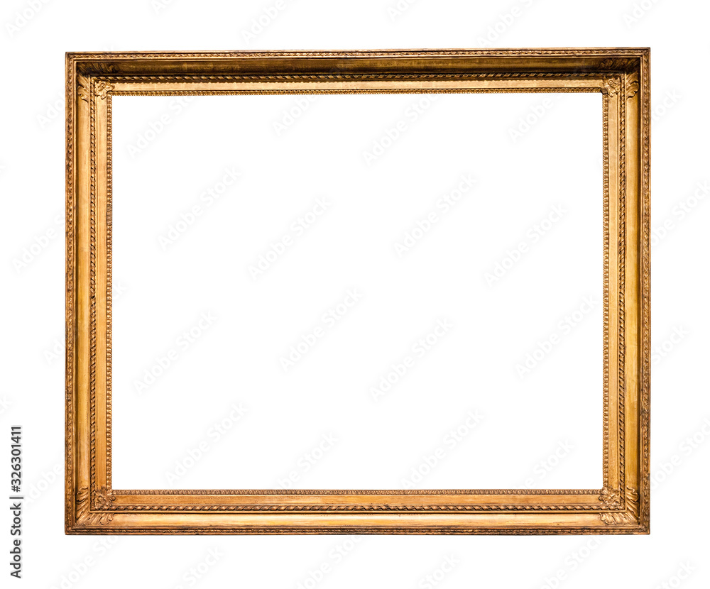 Obraz premium horizontal vintage wooden picture frame isolated