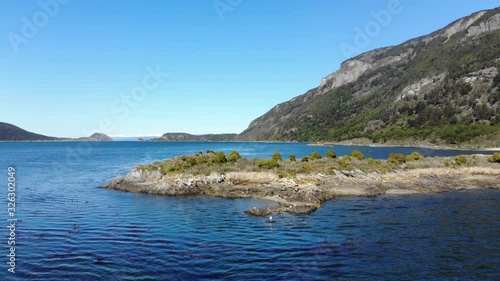 Flying low in Terra del Fuego national park, Ushuaia. Argentina photo