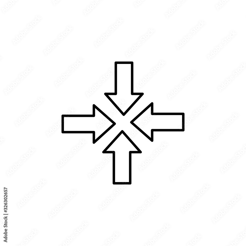 arrows in four direction icon. Simple outline vector of Arrow set icons for UI and UX, website or mobile application
