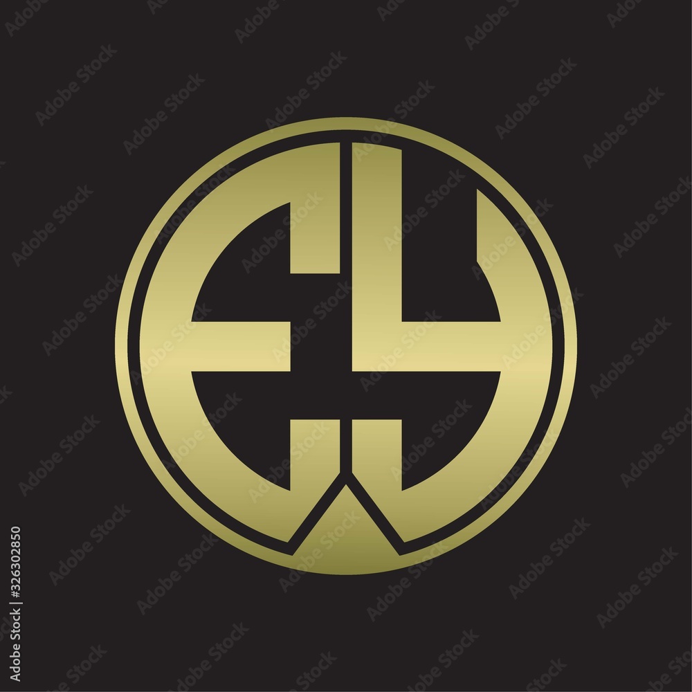 EY Logo monogram circle with piece ribbon style on gold colors EY Logo monogram circle with piece ribbon style on gold colors