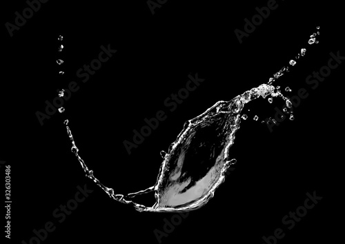 water splash isolated on black background