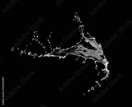 water splash isolated on black background
