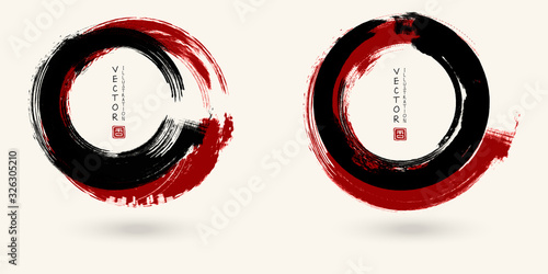 Two color ink round stroke on white