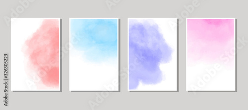 Color watercolor background set. abstract watercolour vector