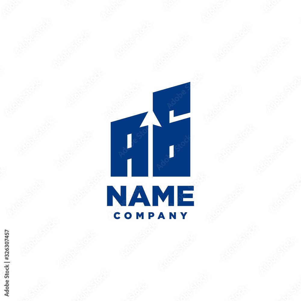 AG monogram logo with a negative space style arrow up design template AG monogram logo with a negative space style arrow up design template