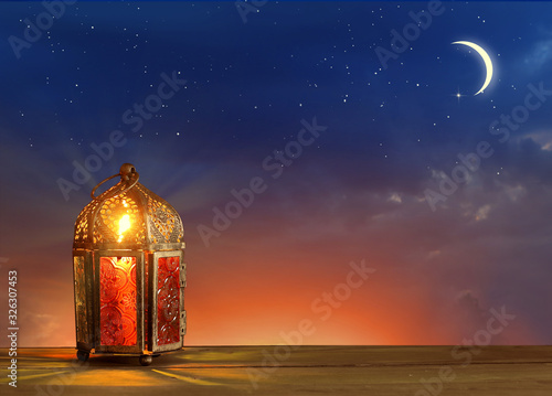 Slika na platnu Islamic greeting Eid Mubarak cards for Muslim Holidays