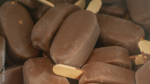 small mini chocolate ice creams with sticks