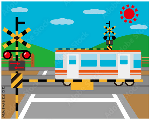踏切　電車　列車　鉄道　アイコン