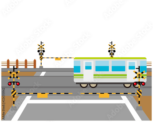 踏切　電車　列車　鉄道　アイコン