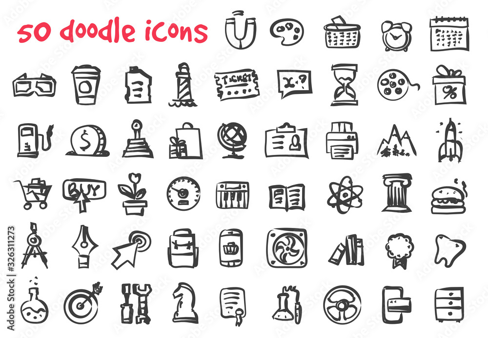 vector doodle icons set for web design vector doodle icons set for web design