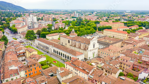 Brescia, Italy. Sant Afra, Brescia. Arnaldo Square, Aerial View photo