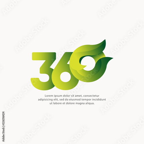 360 Number Text Vector Template Design Illustration