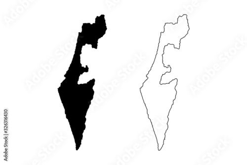 Israel map sign. Vector illustration  isolated on white background.
