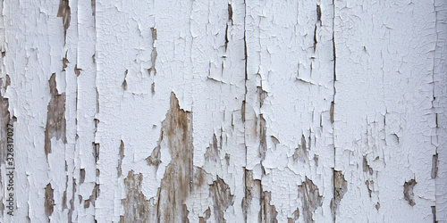 background of white old painted wooden boards plank