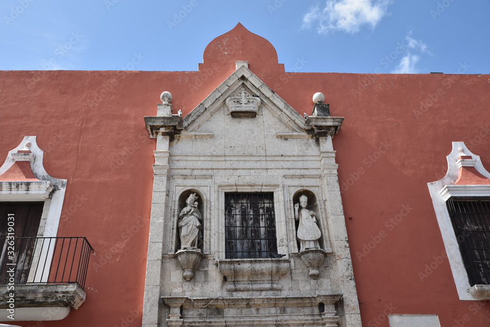 Façade baroque à Mérida, Mexique
