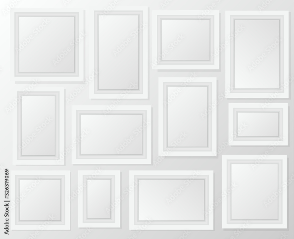 Modern realistic photo frame on white background. Template vector illustration. Template photo design. Modern realistic photo frame on white background. Template vector illustration. Template photo design.