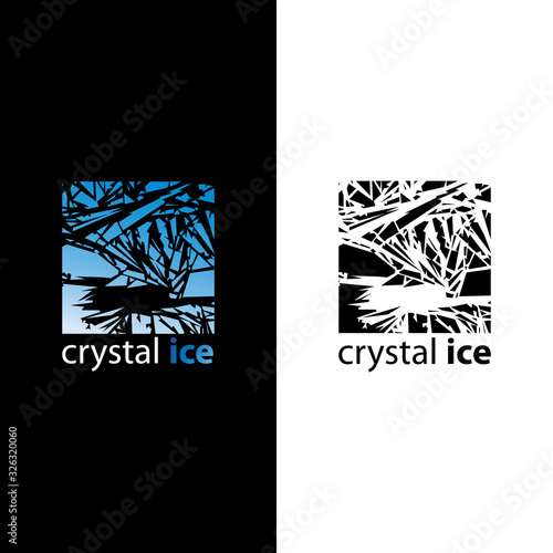 Krystaliczny lód. Logo wektor