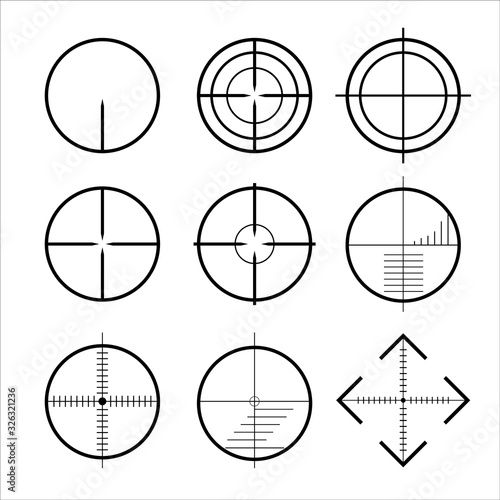 targets and destination of icon set . Target and aim, targeting and aiming. Vector illustration for web design