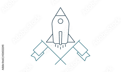 Rocket initiation icon for business startups and innovation