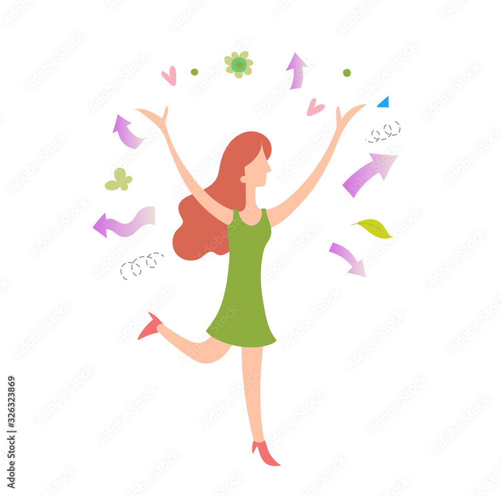 Girl influencer spreading love and positive Girl influencer spreading love and positive