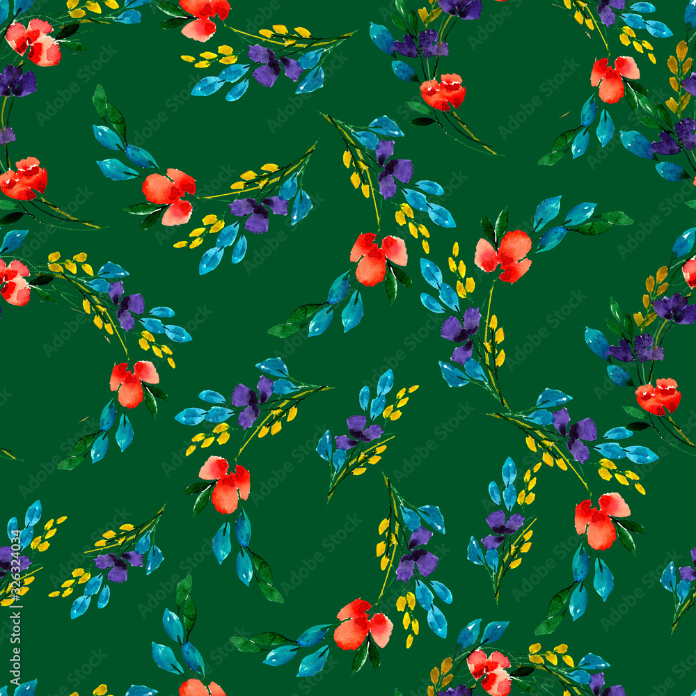 Seamless pattern with wild herbs and flowers Seamless pattern with wild herbs and flowers