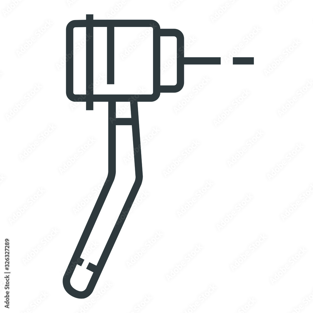 dentist drill black line icon on white background