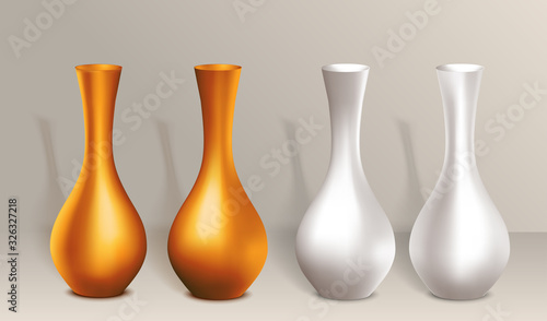 Vector copper jug. Vintage antique vase