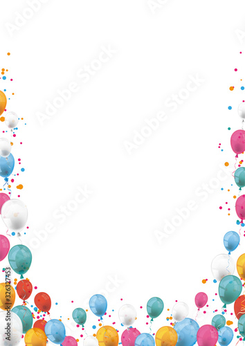 Colored Balloons Confetti Upright Cover