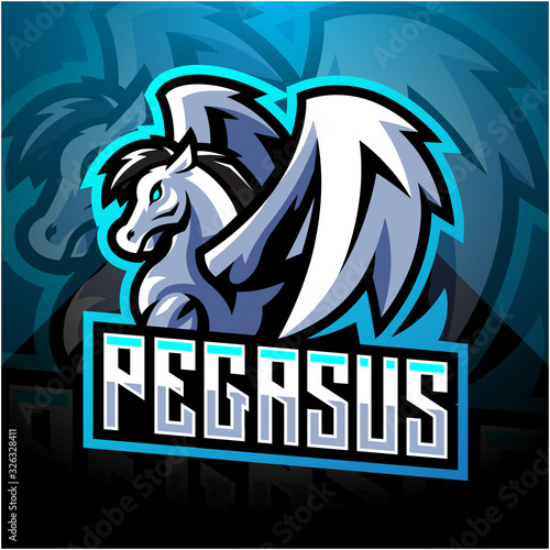 Pegasus esport mascot logo design