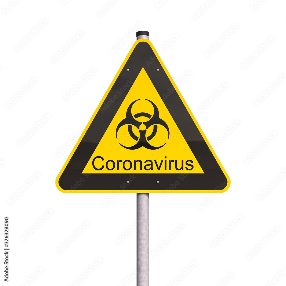 3d Illustation - Warnschild - Biogefährdung - Coronavirus - freisteller 3d Illustation - Warnschild - Biogefährdung - Coronavirus - freisteller