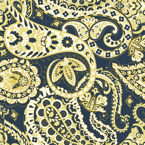 Paisley seamless vector pattern. Indian floral ornament 