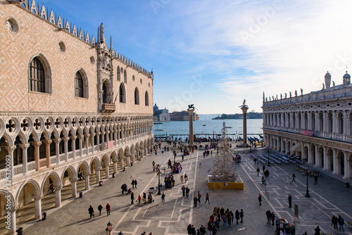 View of St Mark's Square (Piazza San Marco) and Doge's Palace, Venice, Italy