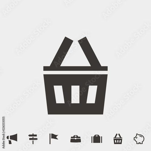 shopping basket icon vector illustration and symbol for website and graphic design