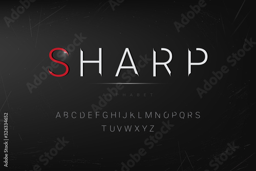 Crime and horror theme alphabet font set