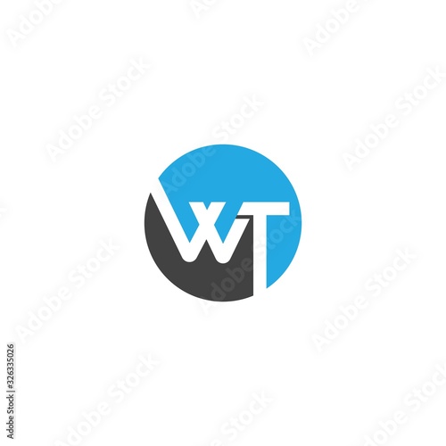Initial letter wt  logo or tw logo vector design template