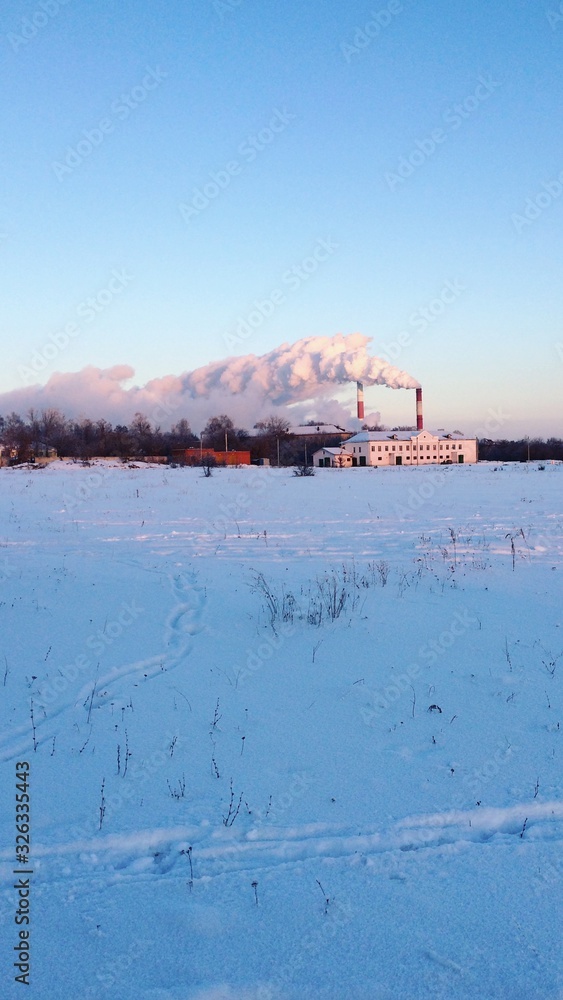 winter landscape with frozen river winter landscape with frozen river