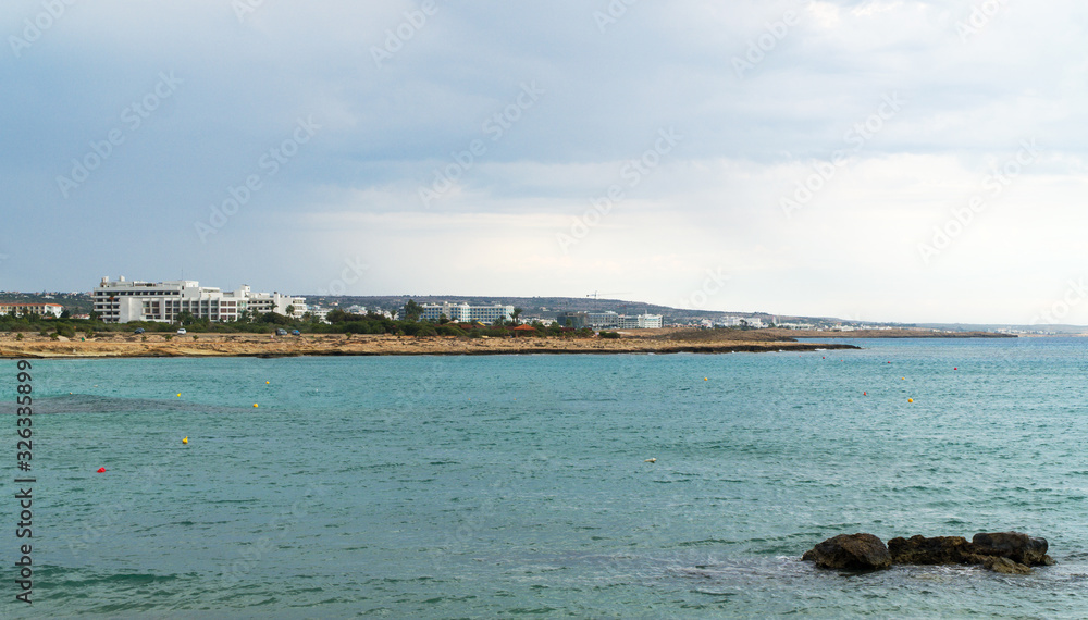 View of coastline in Ayia Napa, Cyprus.