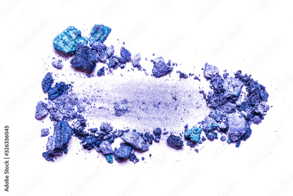 Blue and purple eye shadow powder texture