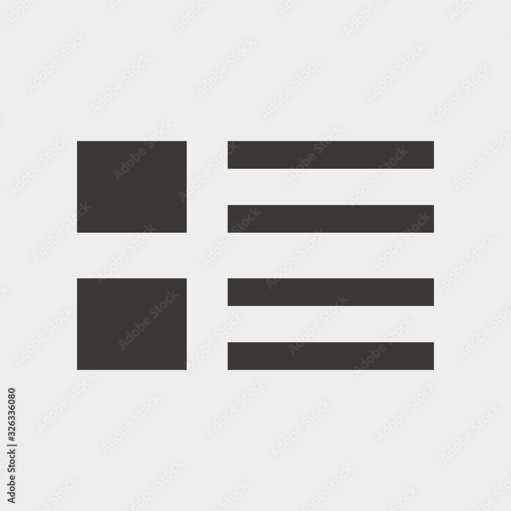 list menu icon vector illustration and symbol for website and graphic design