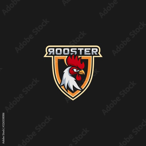 Vector Logo Illustration Rooster E Sport and Sport Style