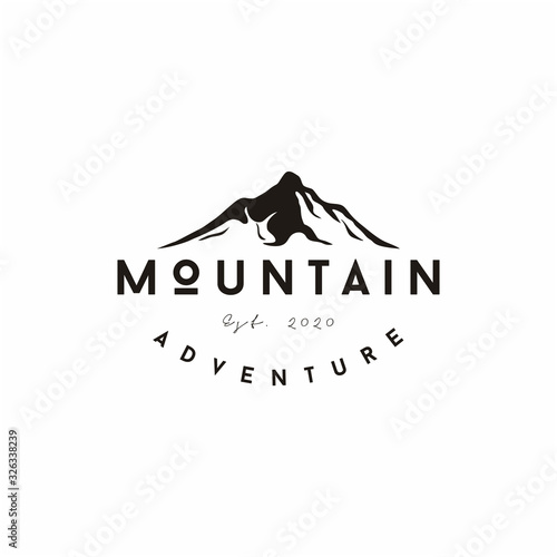 Landscape Hills / Mountain Peaks River Creek Minimalist logo design