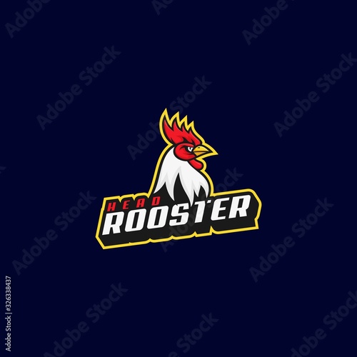 Vector Logo Illustration Rooster E Sport and Sport Style