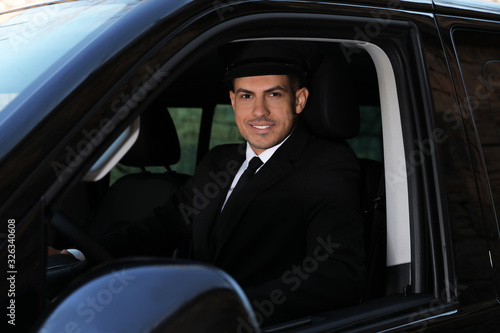 Professional driver in luxury car. Chauffeur service © New Africa