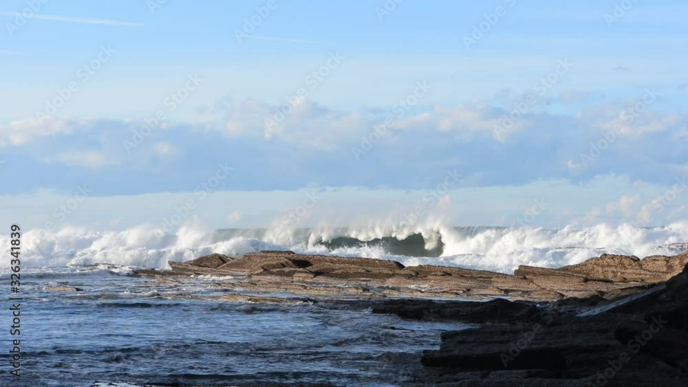 Giant waves on the coast of Zumaia, Basque Country Giant waves on the coast of Zumaia, Basque Country