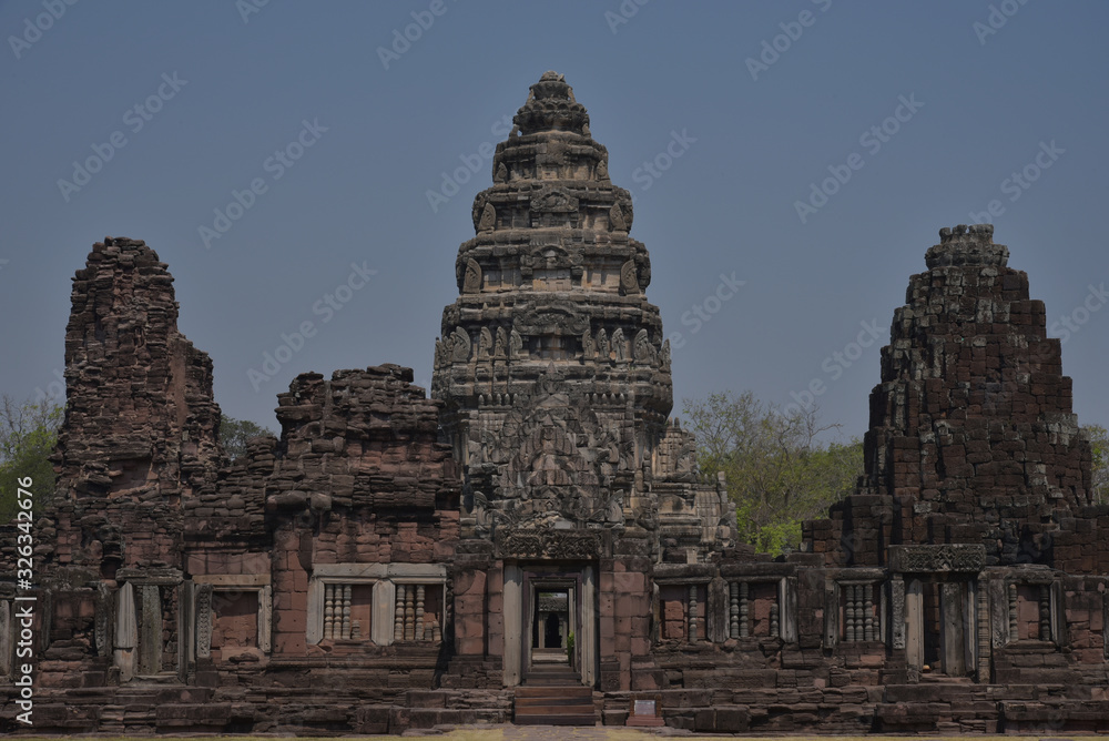 Phimai castle are Khmer art in Korat province of Thailand.